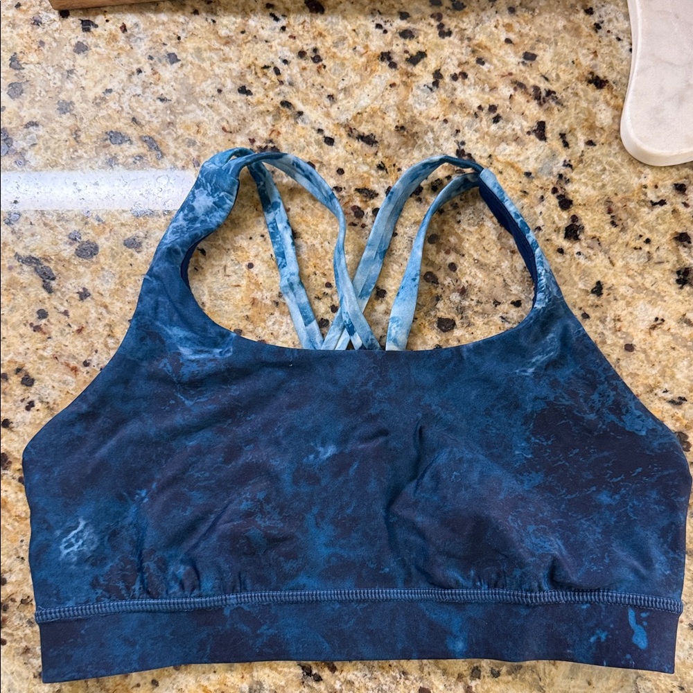 lululemon athletica Blue Tie-Dye Strappy Sports Bra